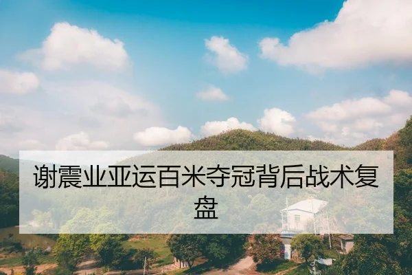 谢震业亚运百米夺冠背后战术复盘